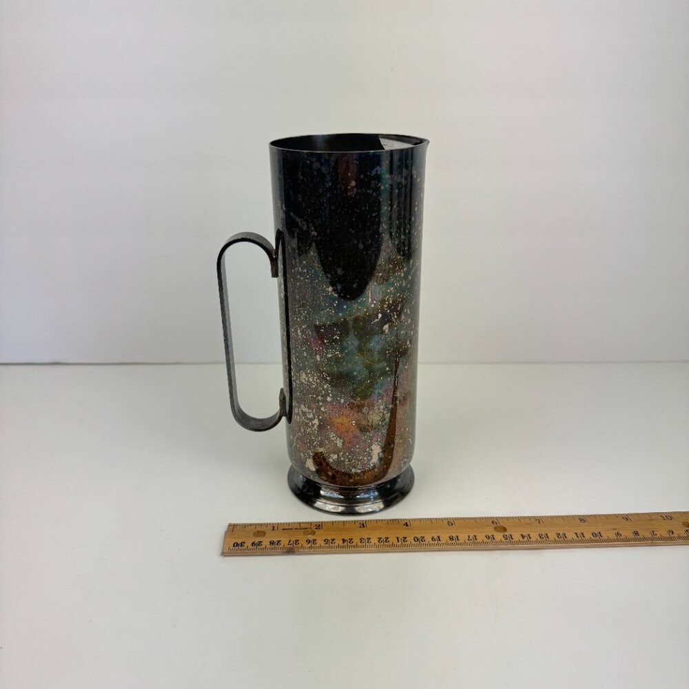 Vtg Oneida Silversmiths USA 8.25 inch Tall Thin‎ Water Pitcher Silver Plated - Picture 7 of 10